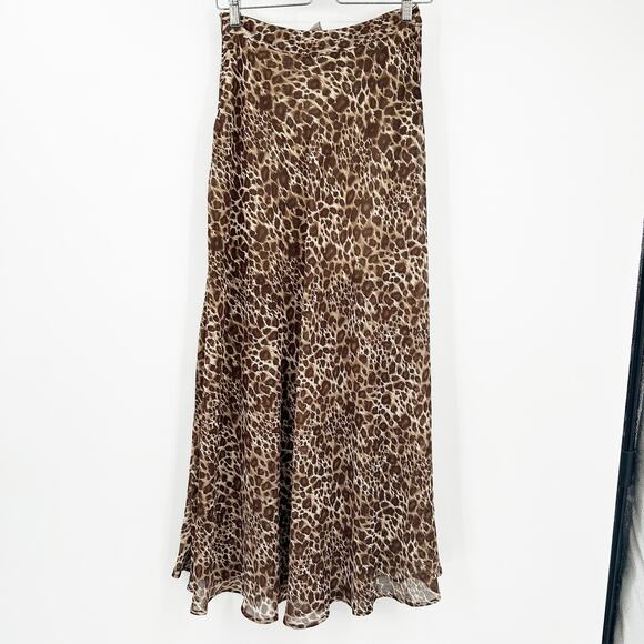 Forever 21 Womens Y2K Whimsical Leopard Animal Print Chiffon Maxi Skirt Size S‎ - Picture 8 of 8